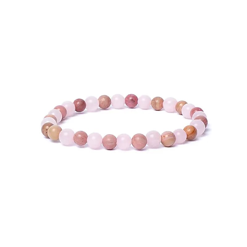 12641 AB-S39 - Armband rozenkwarts/ thuliet