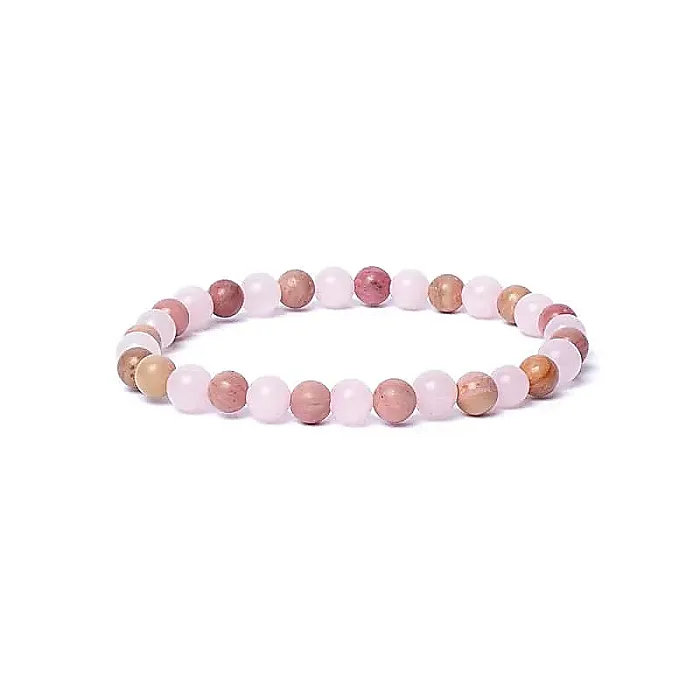 12641 AB-S39 - Armband rozenkwarts/ thuliet