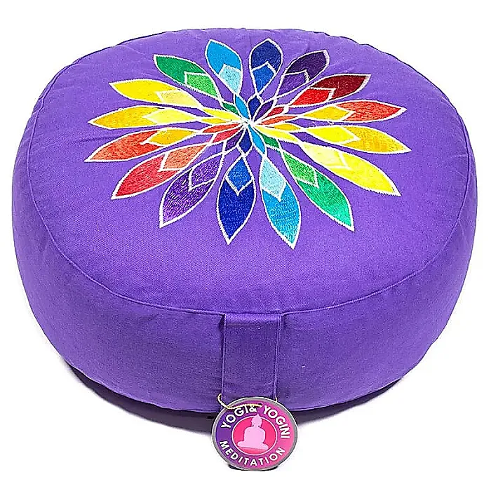 Meditatiekussen violet veelkleurige bloem