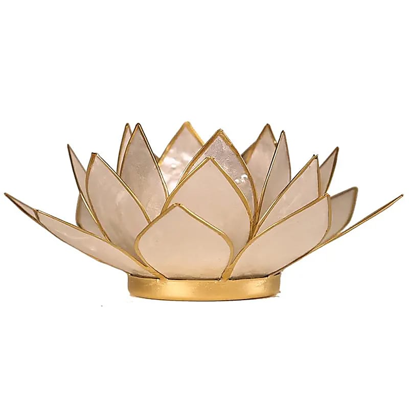 Lotus (20) sfeerlicht parelmoer goudrand (laatste)