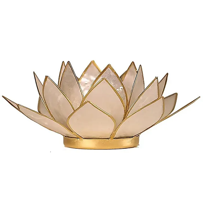 Lotus (20) sfeerlicht parelmoer goudrand (laatste)