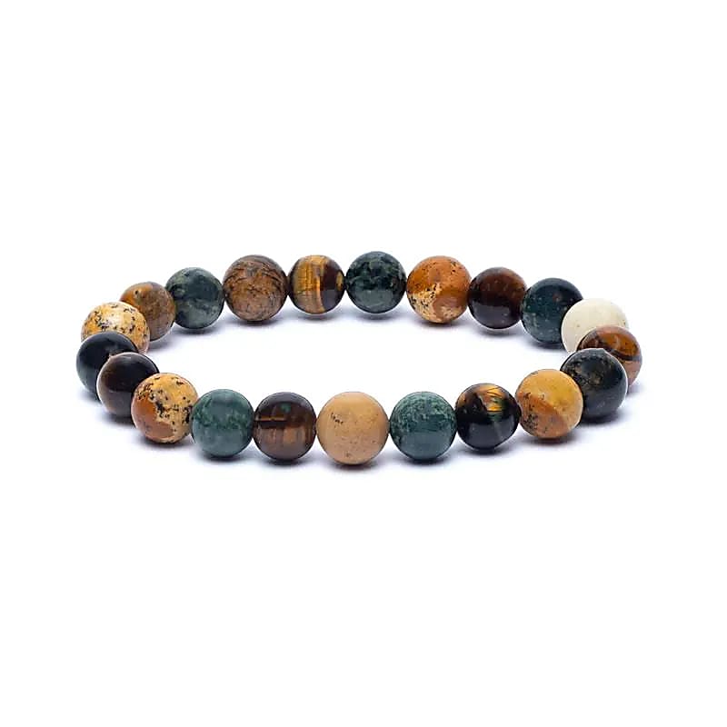 12545 AB-S31 -Armband kambaba jaspis/tijgeroog/picture jaspis