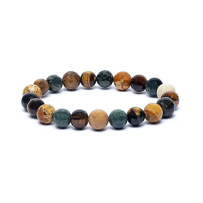 12545 AB-S31 -Armband kambaba jaspis/tijgeroog/picture jaspis