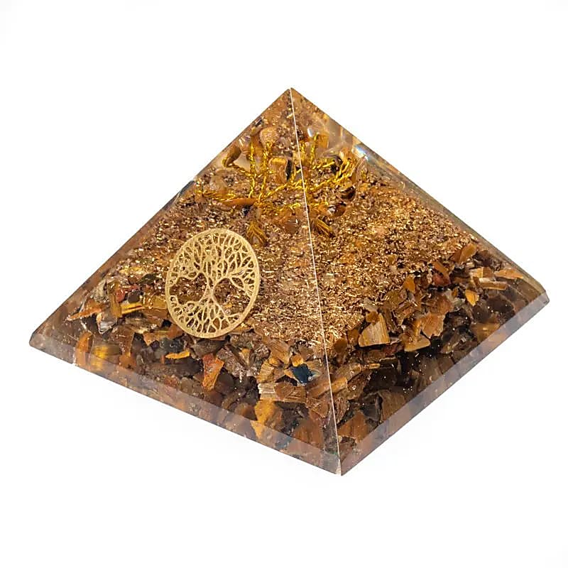 14171 Orgoniet piramide met tijgeroog en levensboom
