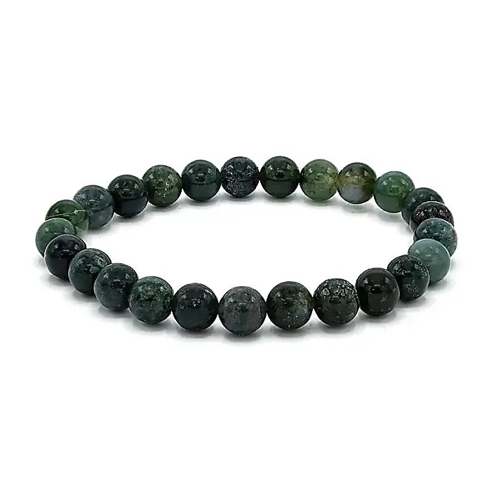 12716 Armband voor brede pols met mosagaat