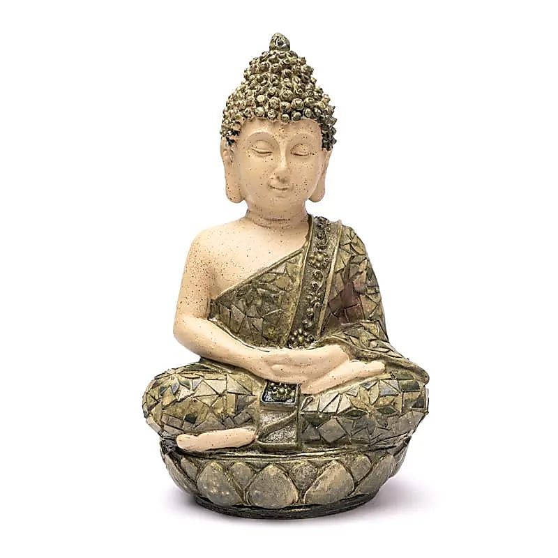Meditatie Boeddha beeld groen mozaïek