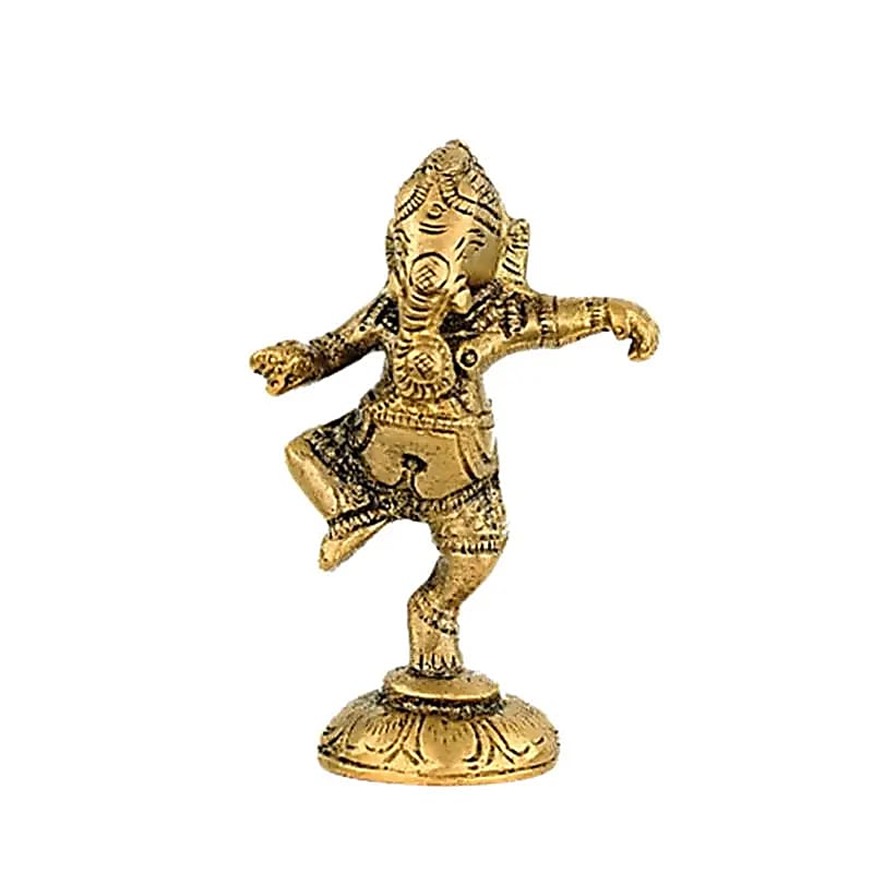 Ganesha dansend messing 10,5cm