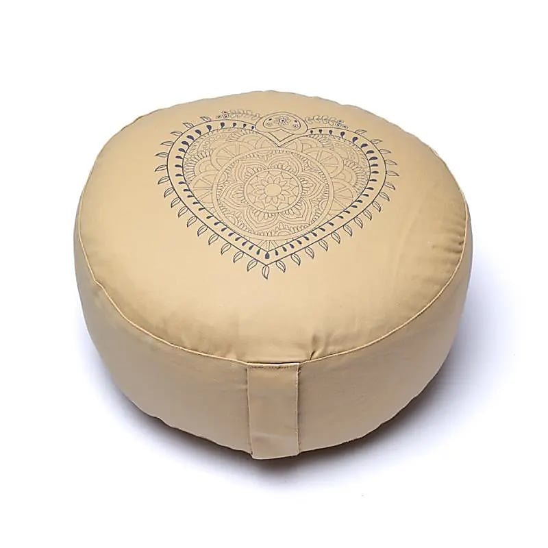 Meditatiekussen hart beige bio