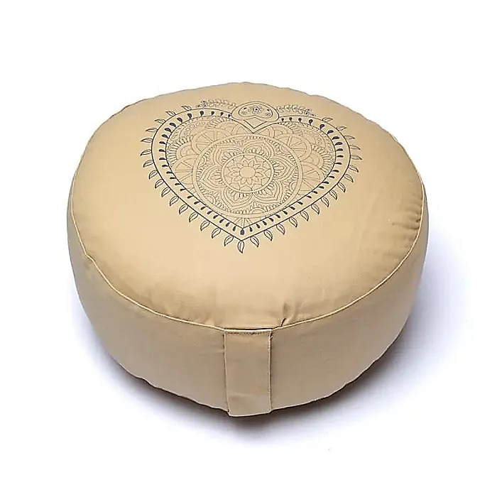 Meditatiekussen hart beige bio