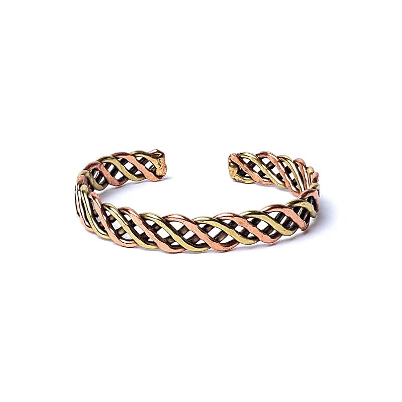 -gevlochten armband bronskleurig