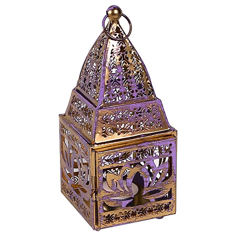 - Sfeerlicht oosterse lantaarn Lotus goud/paars