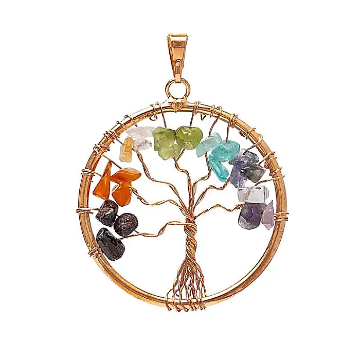 Hanger chakra levensboom messing koperkleurig