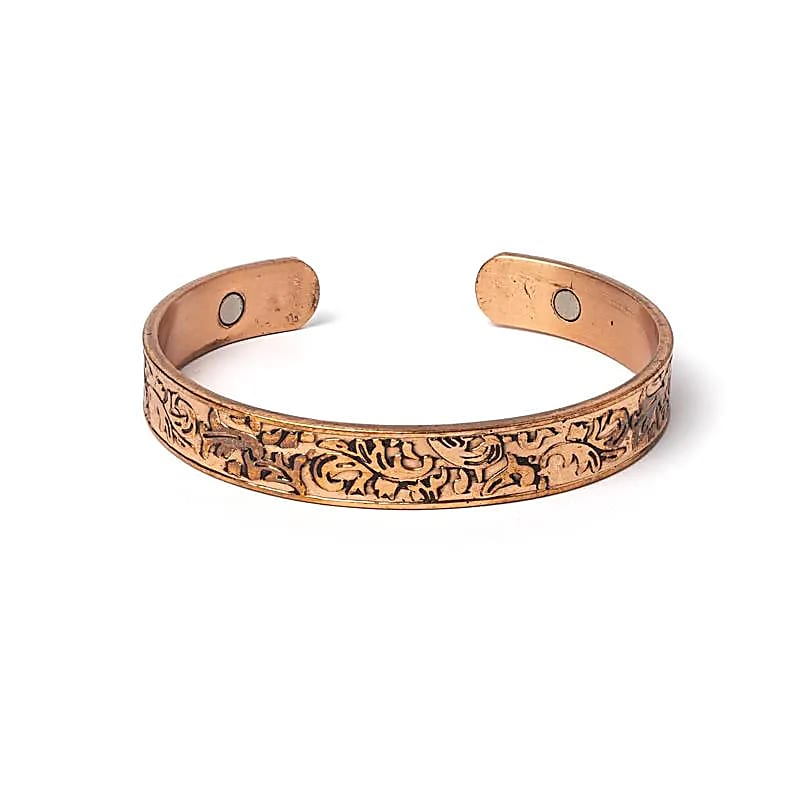 Armband koper bladeren magnetisch