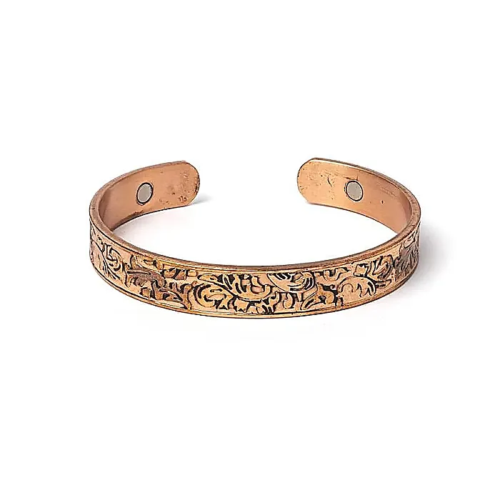 Armband koper bladeren magnetisch