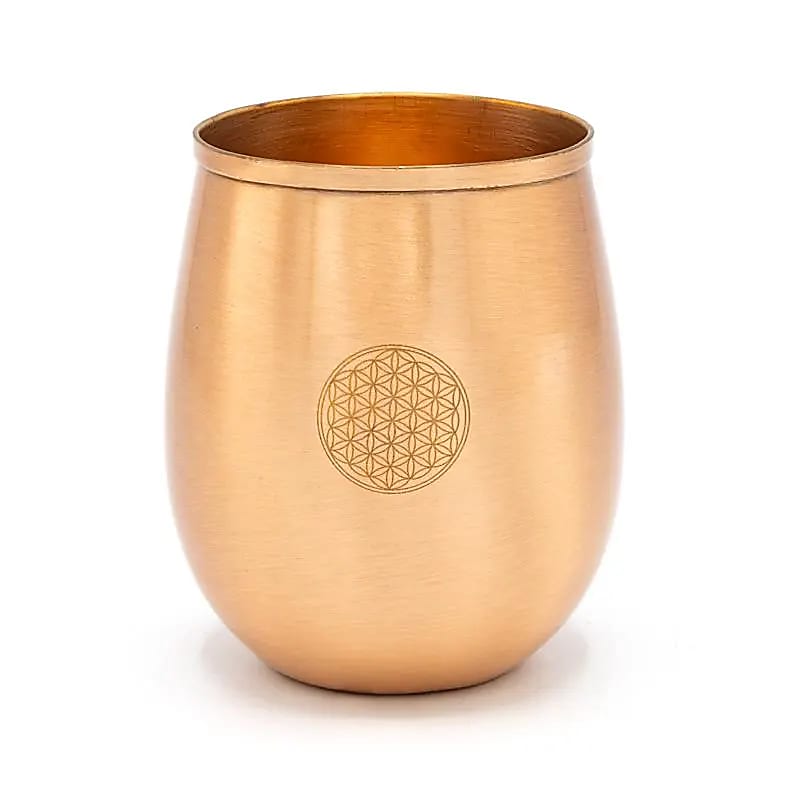 Koperen drinkbeker Flower of life 350ml.