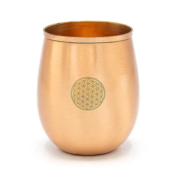 Koperen drinkbeker Flower of life 350ml.