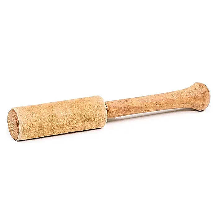 Klankschaalklopper met leer mini 2cm