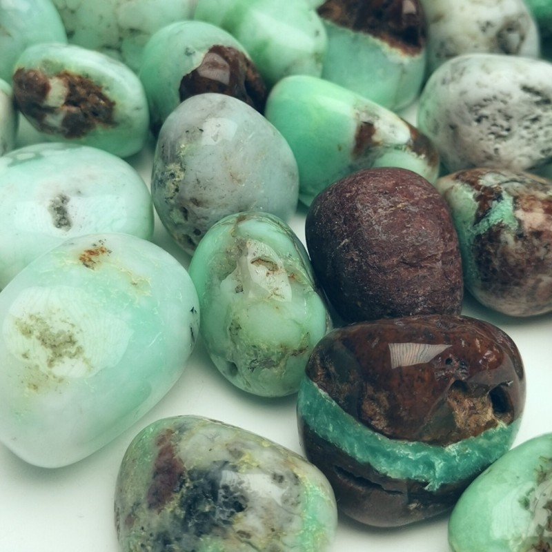 Chrysopraas - trommelsteen foto 2