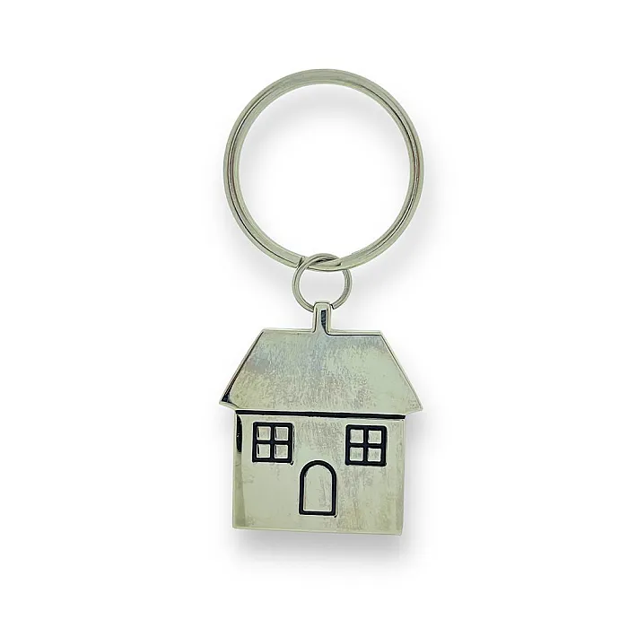 21069 Sleutelhanger huis chroom