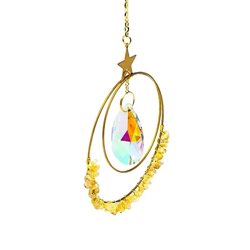 16586 (RK-E6) Suncatcher met ster, kristal en citrien foto 4