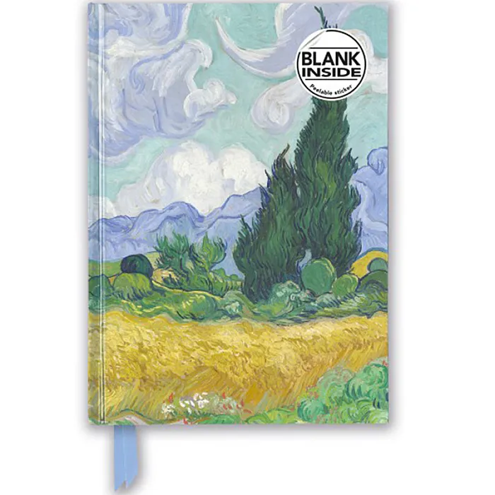 A5 Blank Hard cover Vincent Van Gogh - Wheat field with cypresses