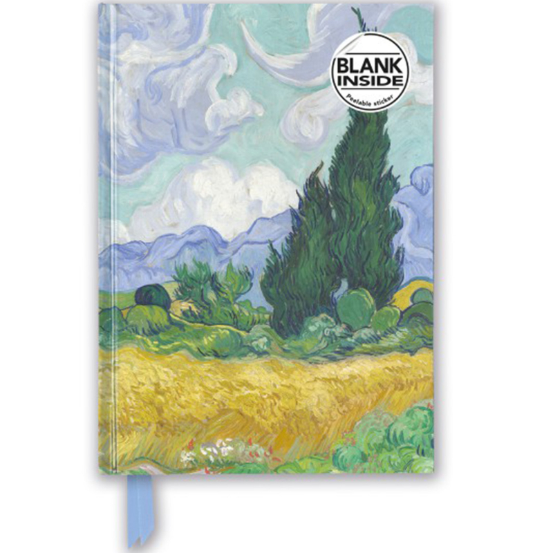 A5 Blank Hard cover Vincent Van Gogh - Wheat field with cypresses