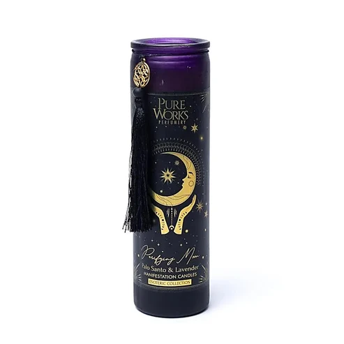 64721 Manifestatiekaars Purifying Moon in glas met kwast