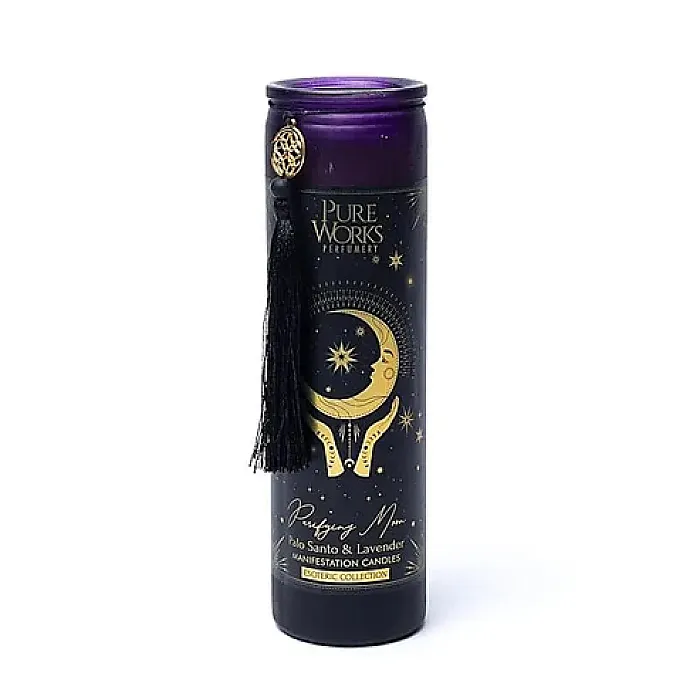 64721 Manifestatiekaars Purifying Moon in glas met kwast