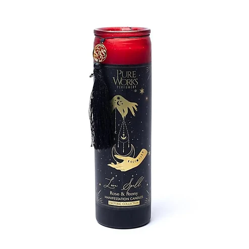 64720 Manifestatiekaars Love Spell in glas met kwast
