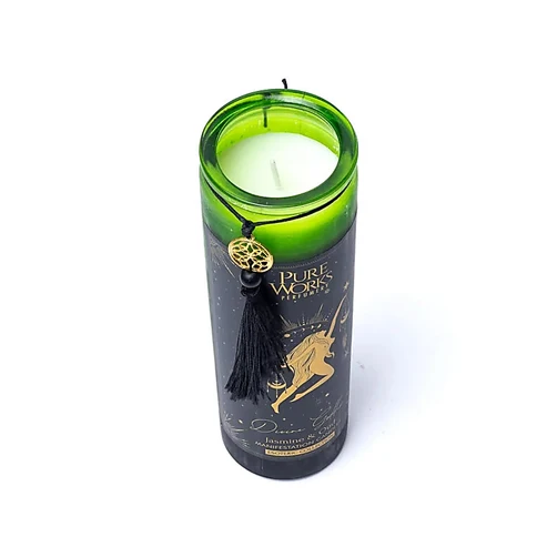 Manifestatiekaars Divine Goddess in glas met kwast foto 2