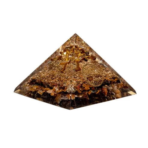 14171 Orgoniet piramide met tijgeroog en levensboom foto 2