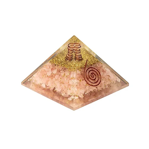 Orgoniet piramide rozenkwarts met hart foto 2