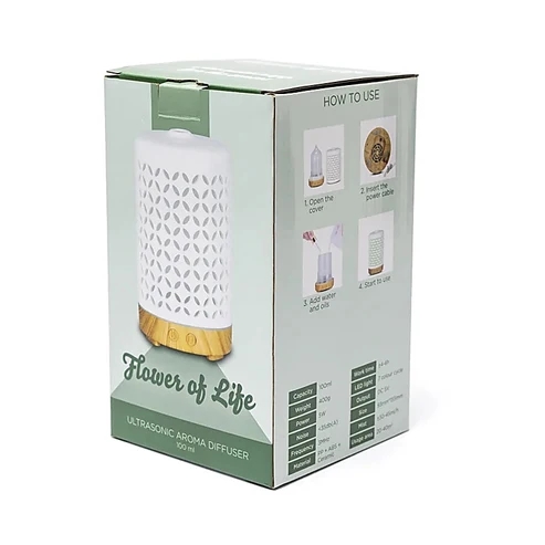 14215 Aroma diffuser Bloem des Levens keramiek USB foto 3