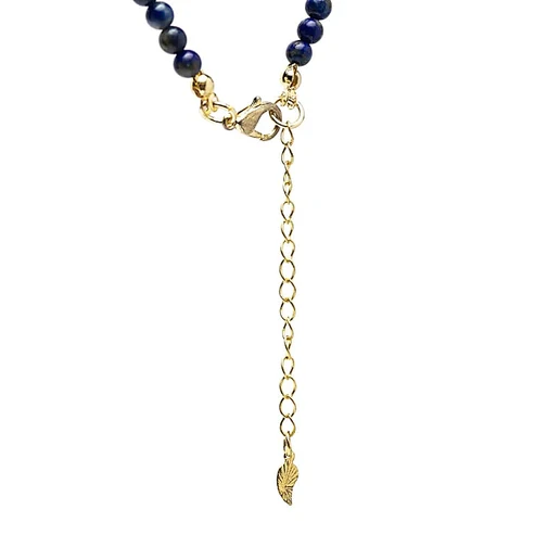 Verstelbare halsketting lapis lazuli met maan hanger foto 2