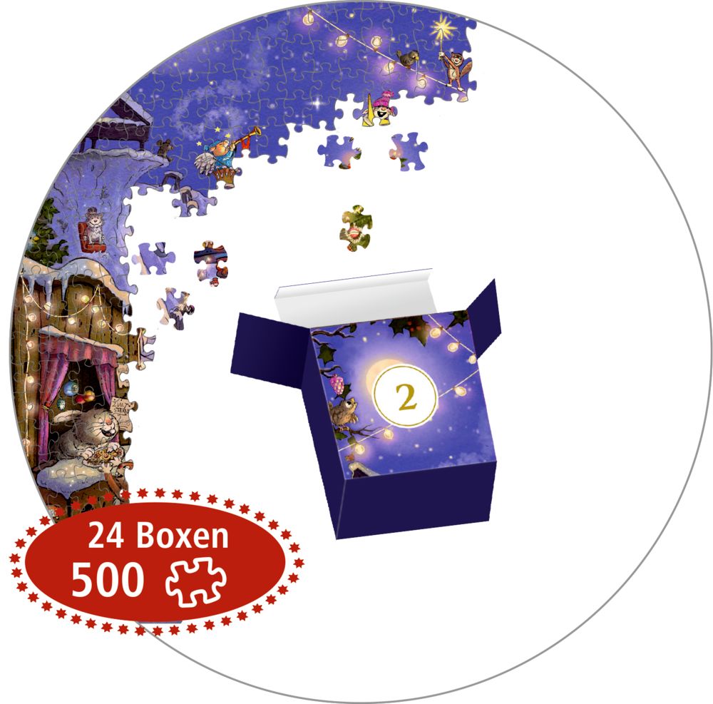 Kerstmarkt met dieren, puzzel-adventskalender foto 3