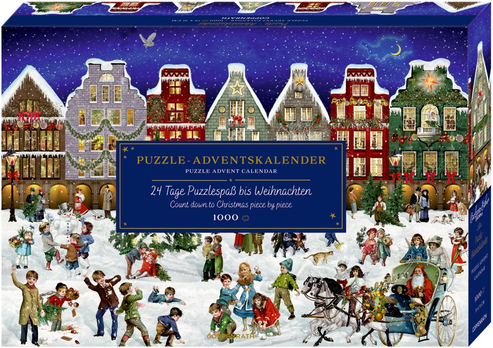 Adventkalender Puzzel winter evening in the city