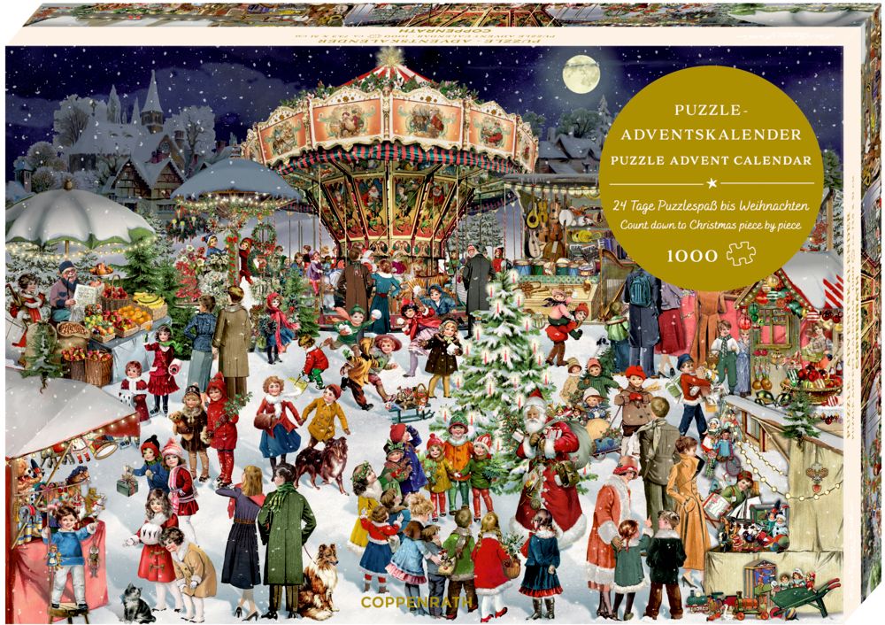 Nostalgische kerstmarkt, puzzel-adventskalender