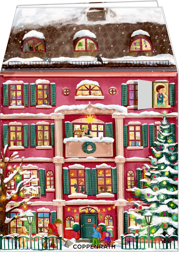 Mijn kleurrijke kersthuisje, magnetische staande adventskalender