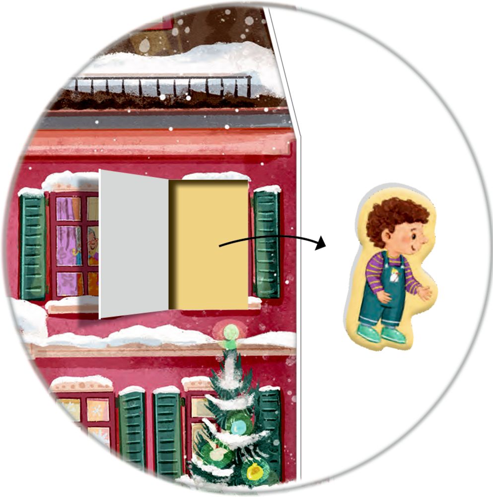 Mijn kleurrijke kersthuisje, magnetische staande adventskalender foto 3