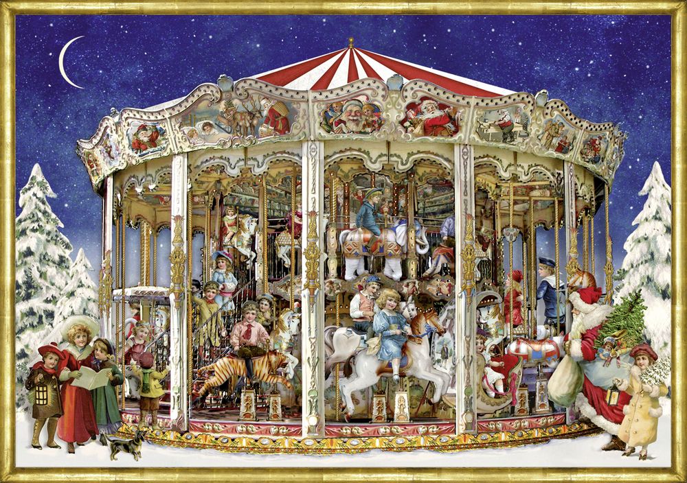 Nostalgische kerstcarrousel, adventskalender A4 (Behr)