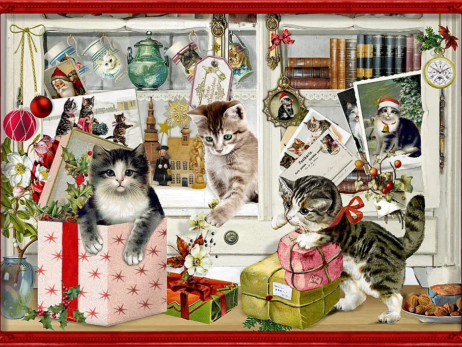Kattenkerst, A4 wandadventskalender (Behr)