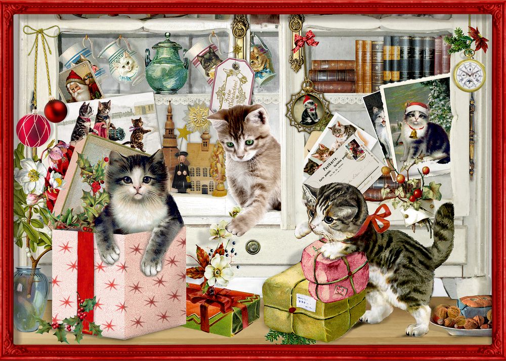 Kattenkerst, A4 wandadventskalender (Behr)