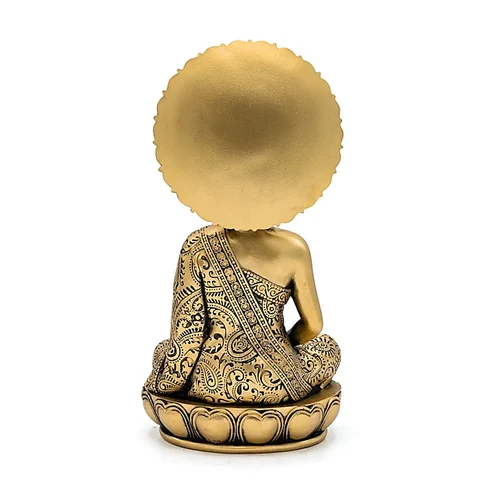 14863 - Meditatie Boeddhabeeld goudkleurig foto 3