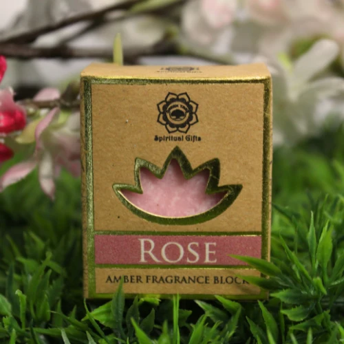 Amberblokje Rose