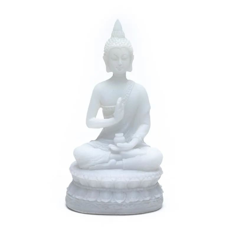 Boeddha van bescherming. 16 cm. Albast