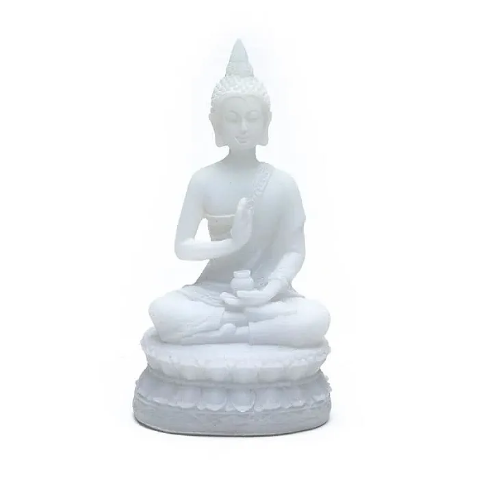 Boeddha van bescherming. 16 cm. Albast