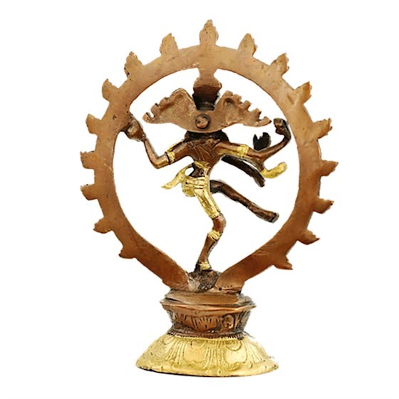 Shiva Nataraj messing 2-kleurig -- 780 g; 20 cm foto 2
